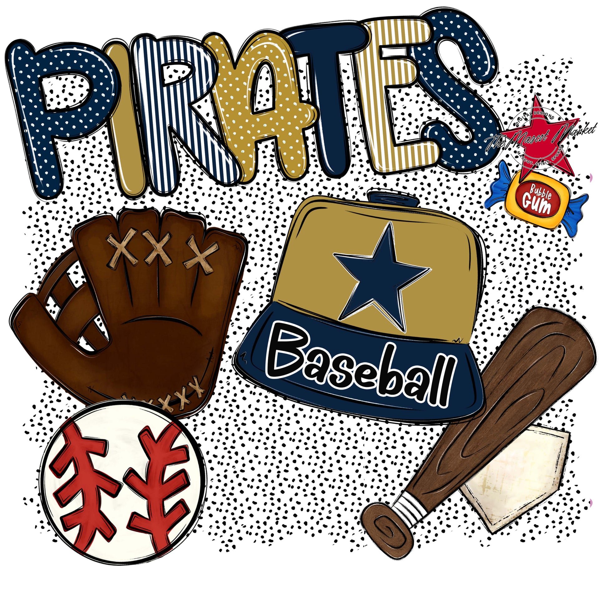 Pirates Baseball Spirit-Navy & Gold