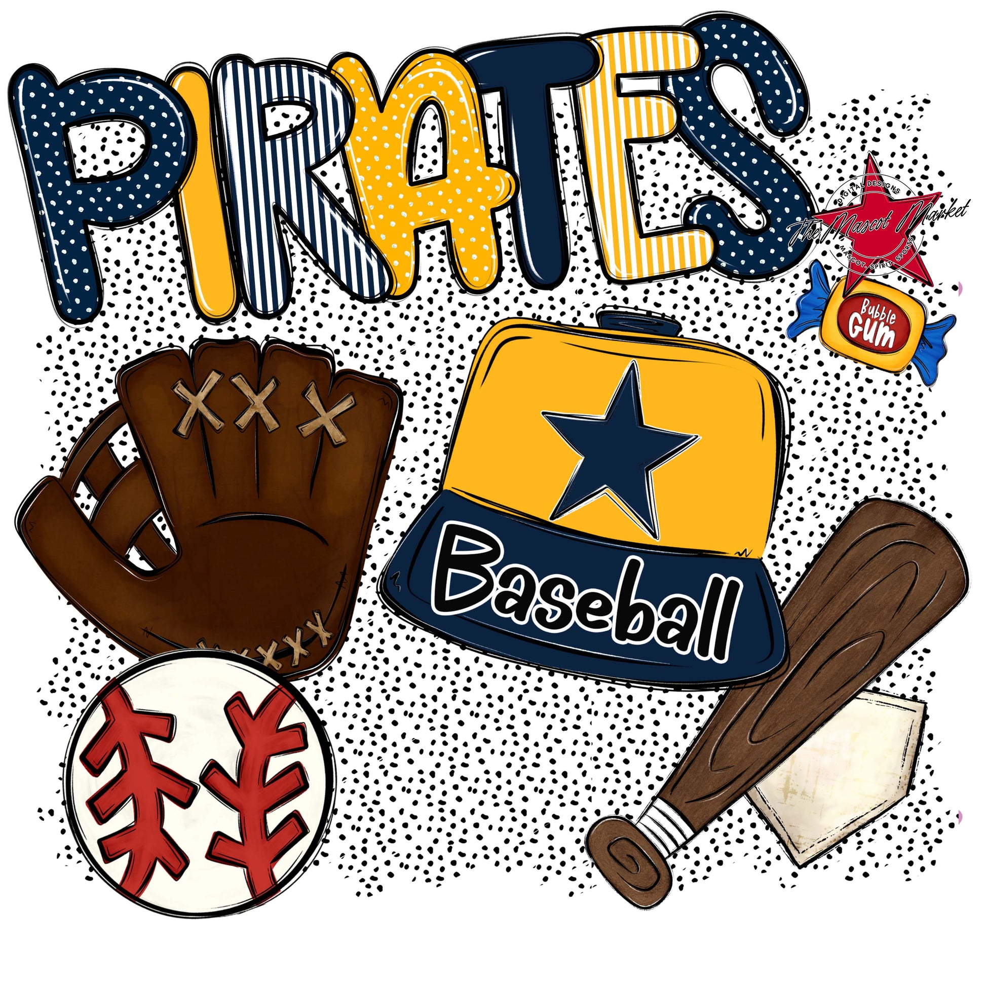 Pirates Baseball Spirit-Navy & Yellow