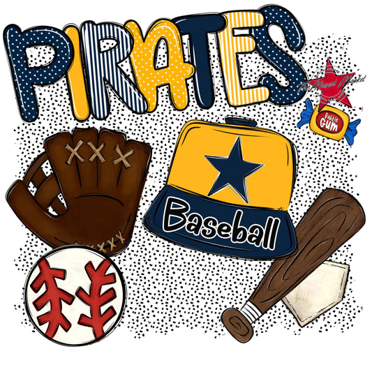 Pirates Baseball Spirit-Navy & Yellow