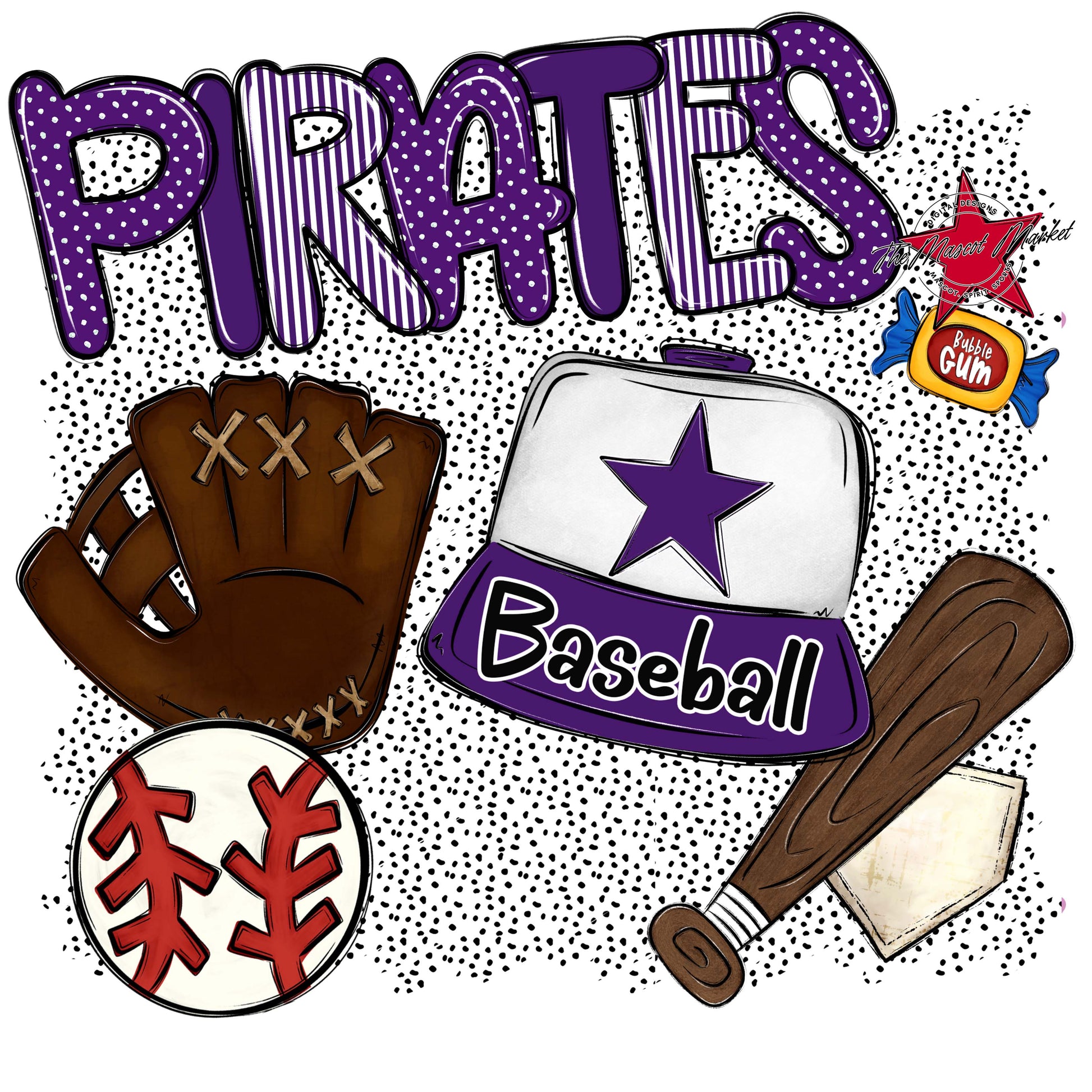 Pirates Baseball Spirit-Purple