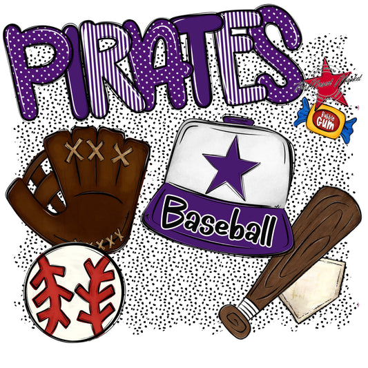 Pirates Baseball Spirit-Purple