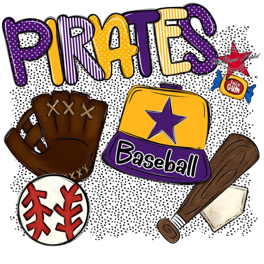 Pirates Baseball Spirit-Purple & Yellow