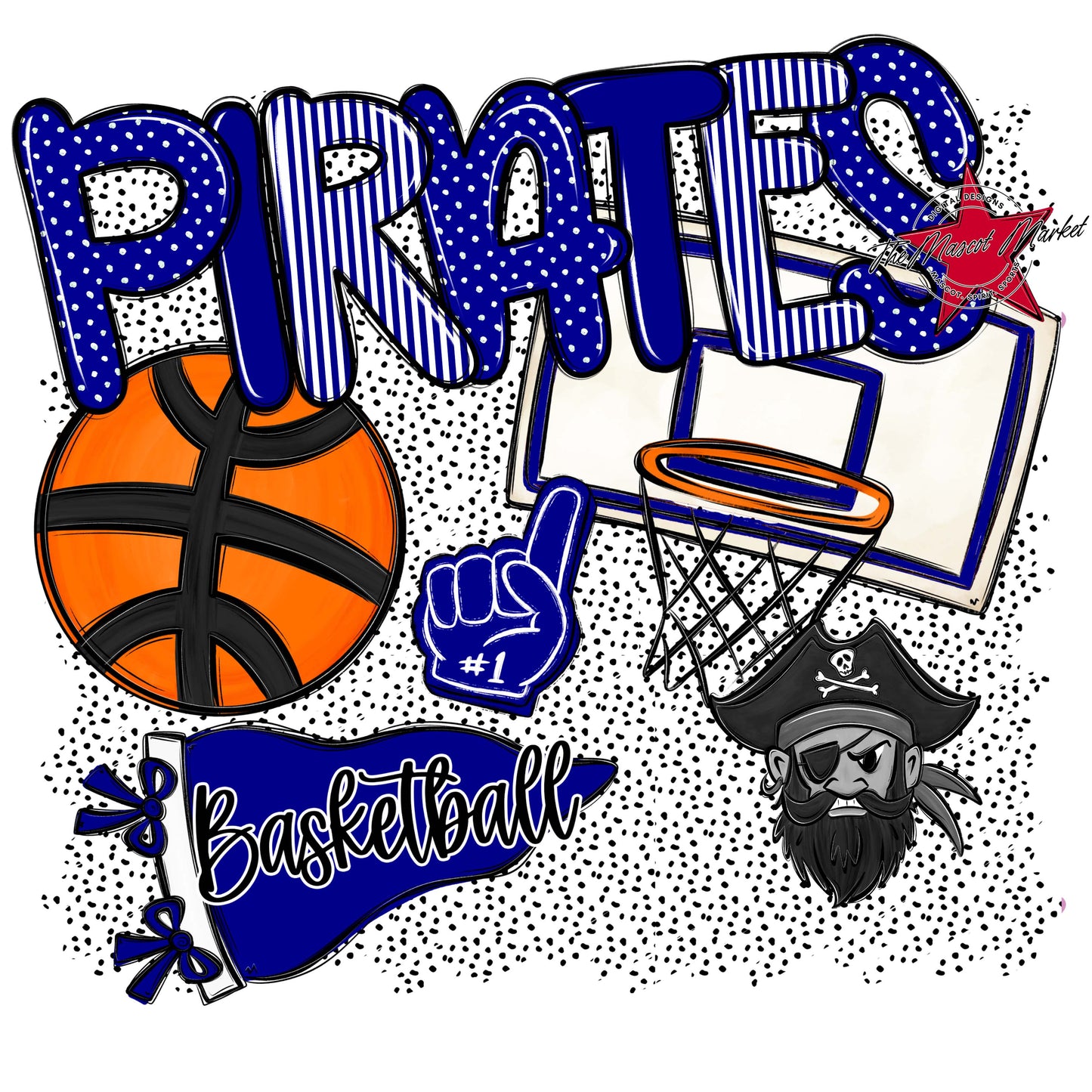Pirates Basketball Spirit-Blue