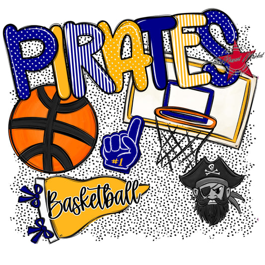 Pirates Basketball Spirit-Blue & Yellow