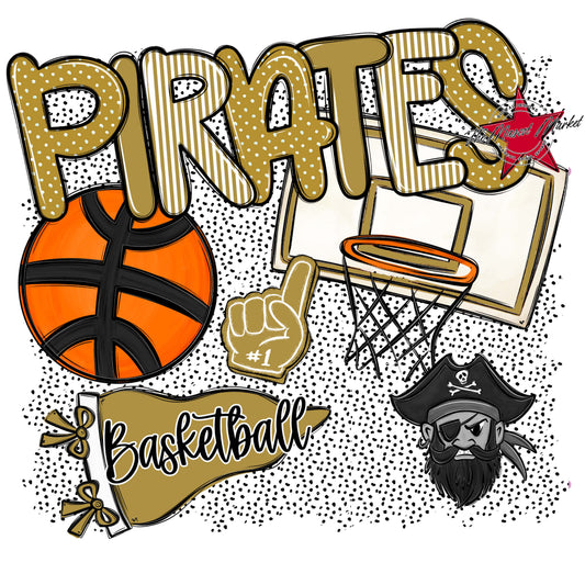 Pirates Basketball Spirit-Gold