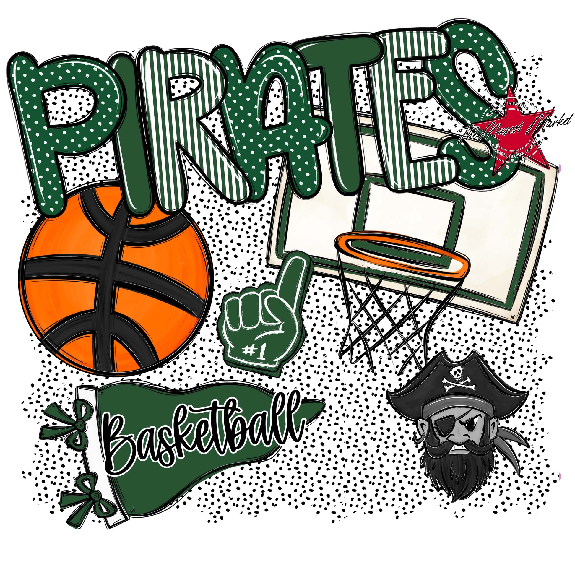 Pirates Basketball Spirit-Green