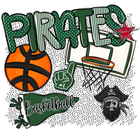 Pirates Basketball Spirit-Green