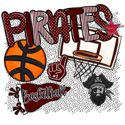 Pirates Basketball Spirit-Maroon