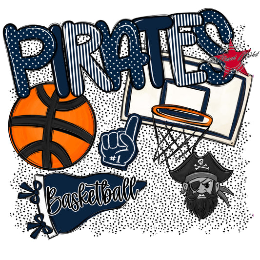 Pirates Basketball Spirit-Navy