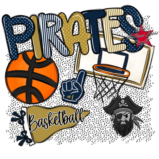 Pirates Basketball Spirit-Navy & Gold