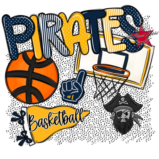Pirates Basketball Spirit-Navy & Yellow
