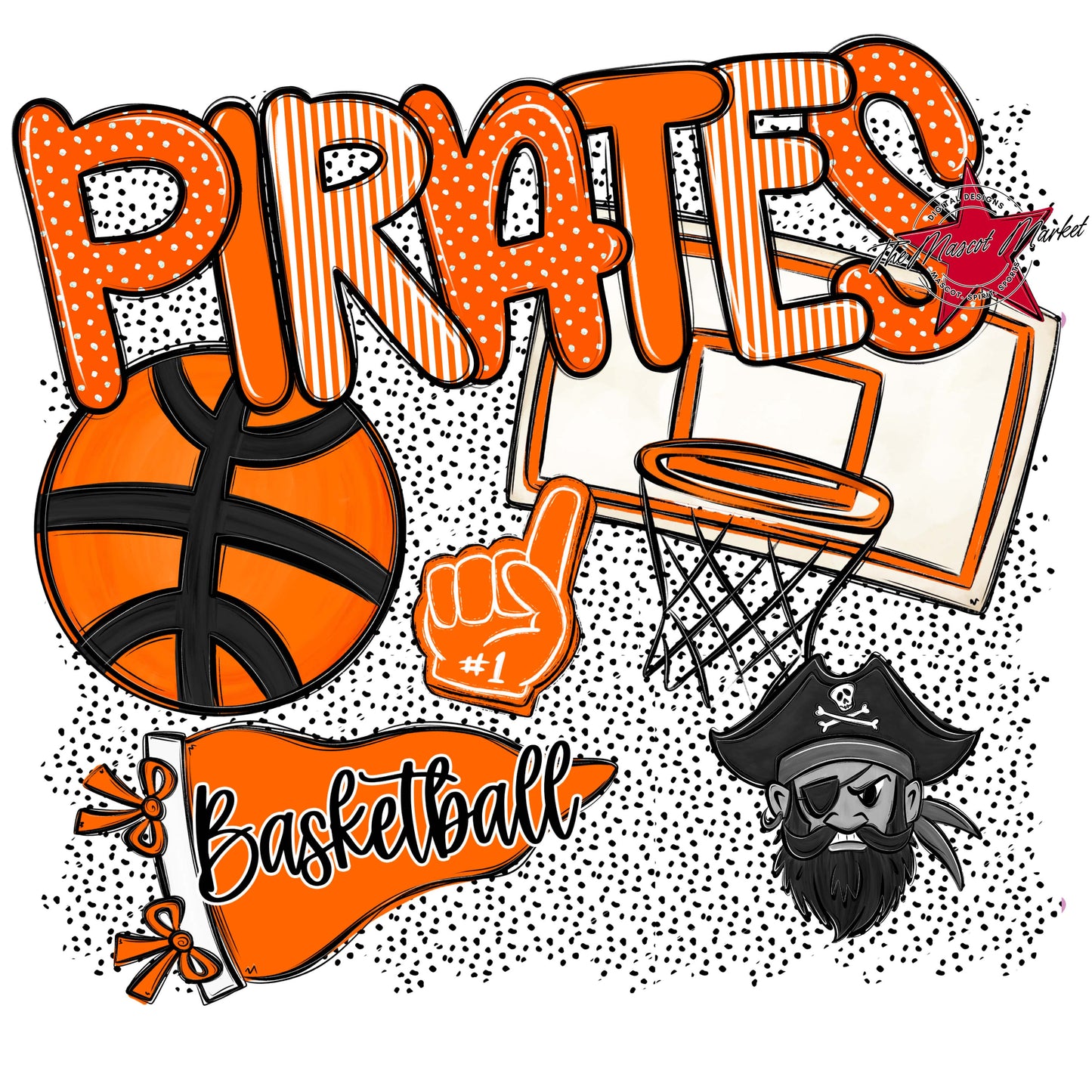 Pirates Basketball Spirit-Orange