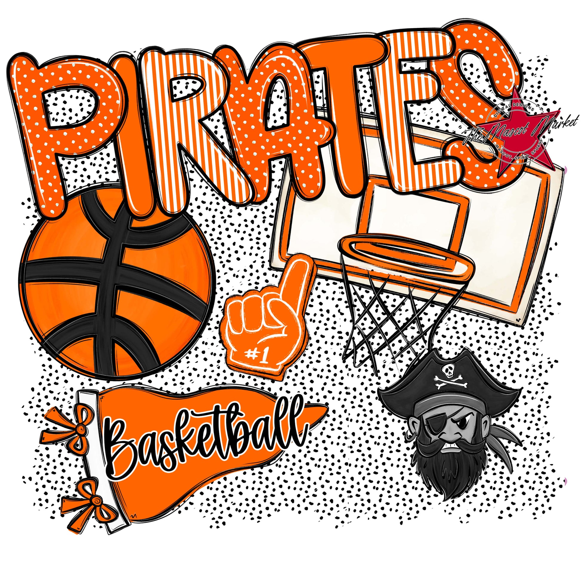 Pirates Basketball Spirit-Orange