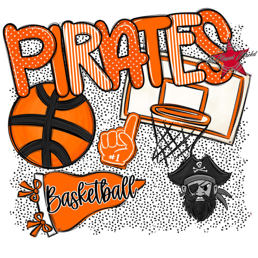 Pirates Basketball Spirit-Orange