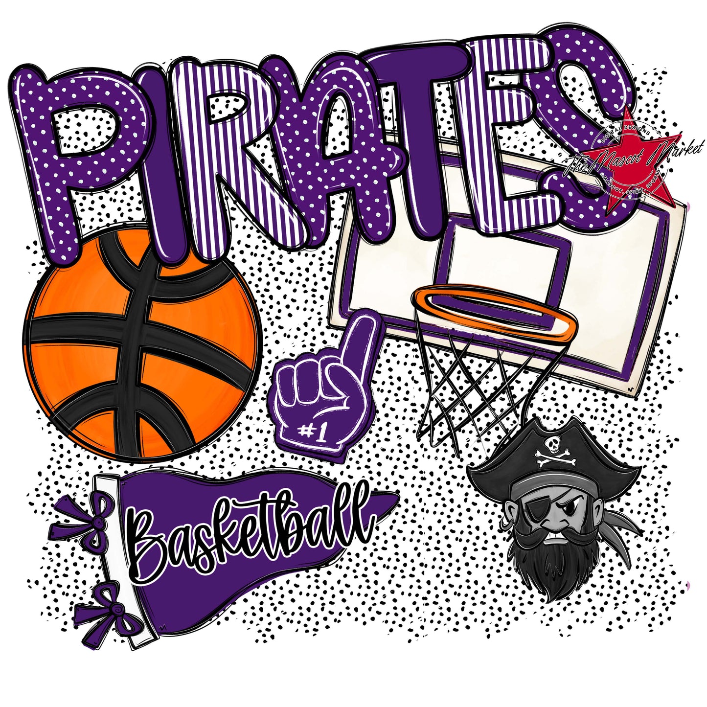 Pirates Basketball Spirit-Purple