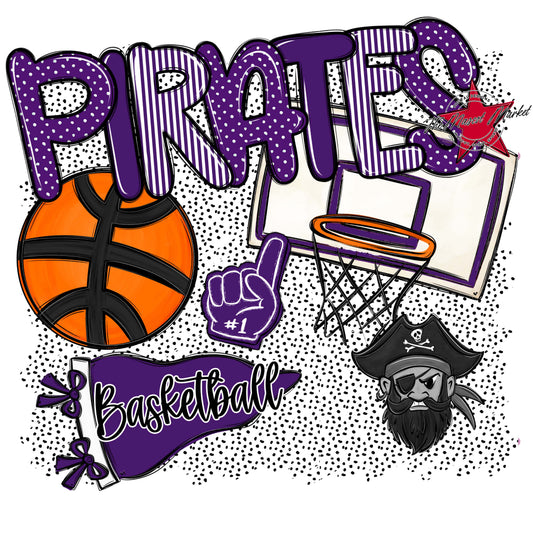 Pirates Basketball Spirit-Purple