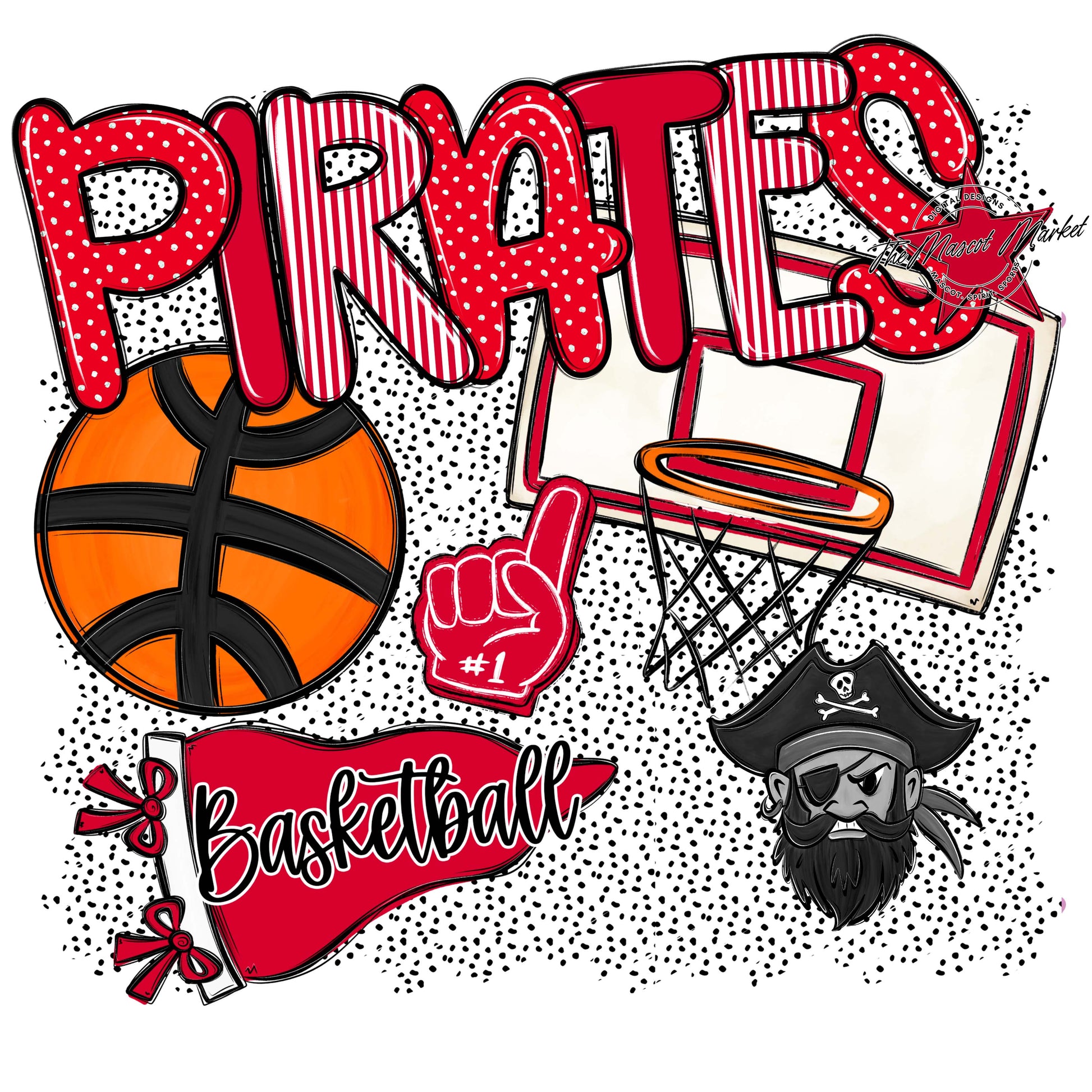 Pirates Basketball Spirit-Red