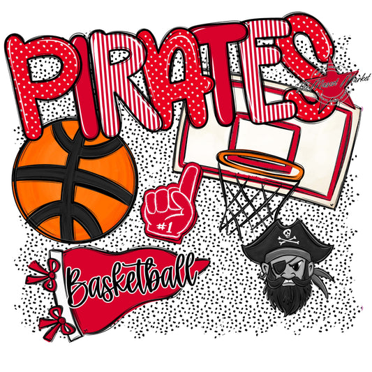 Pirates Basketball Spirit-Red