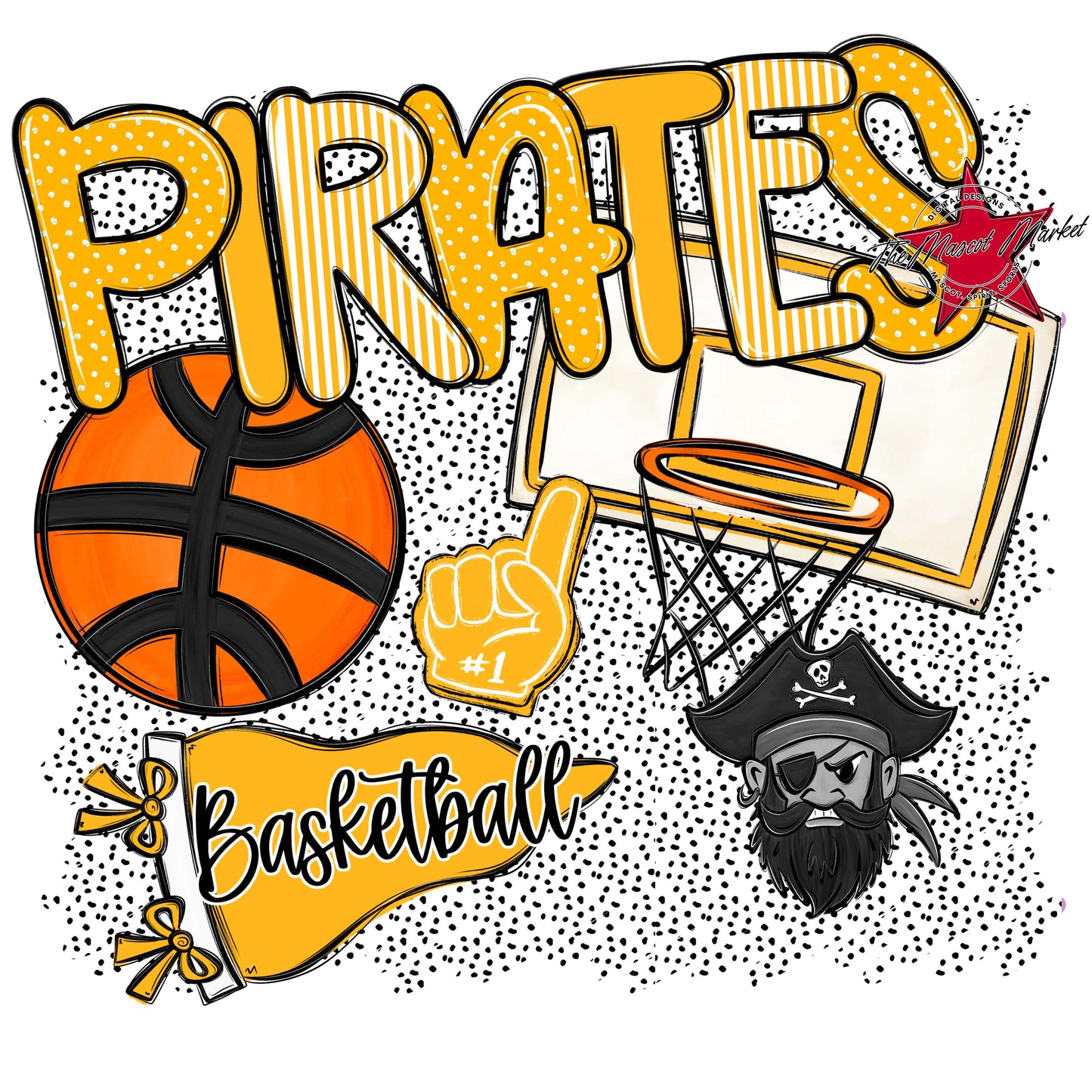 Pirates Basketball Spirit-Yellow