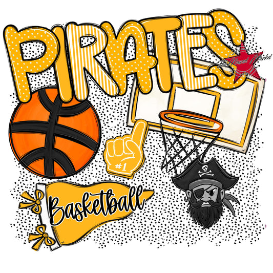 Pirates Basketball Spirit-Yellow