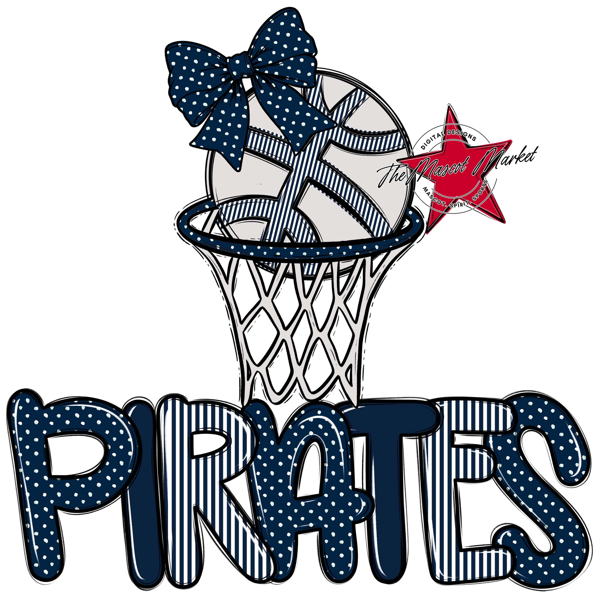 Pirates Basketball Spirit Design-Navy