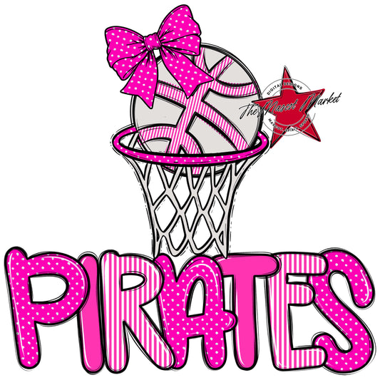 Pirates Basketball Spirit Design-Pink