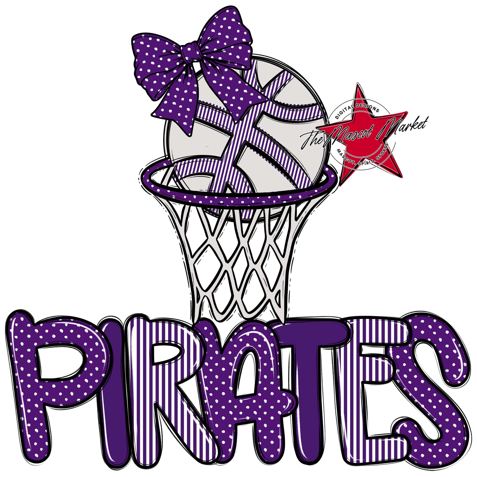 Pirates Basketball Spirit Design-Purple