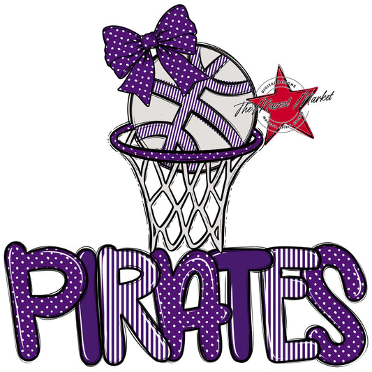 Pirates Basketball Spirit Design-Purple