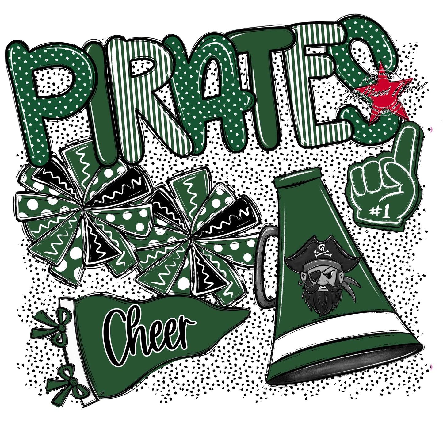 Pirates Cheer Spirit-Green
