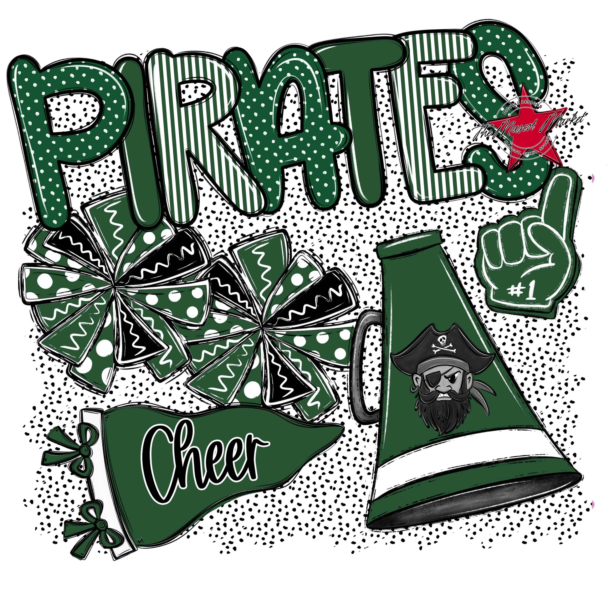 Pirates Cheer Spirit-Green