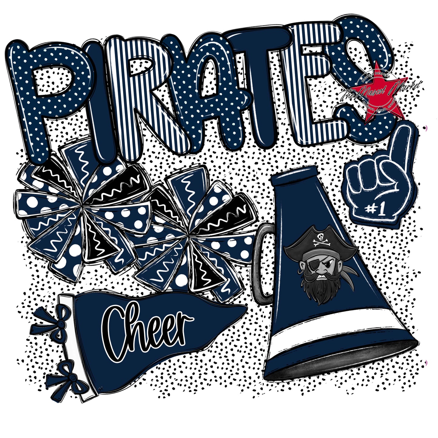 Pirates Cheer Spirit-Navy