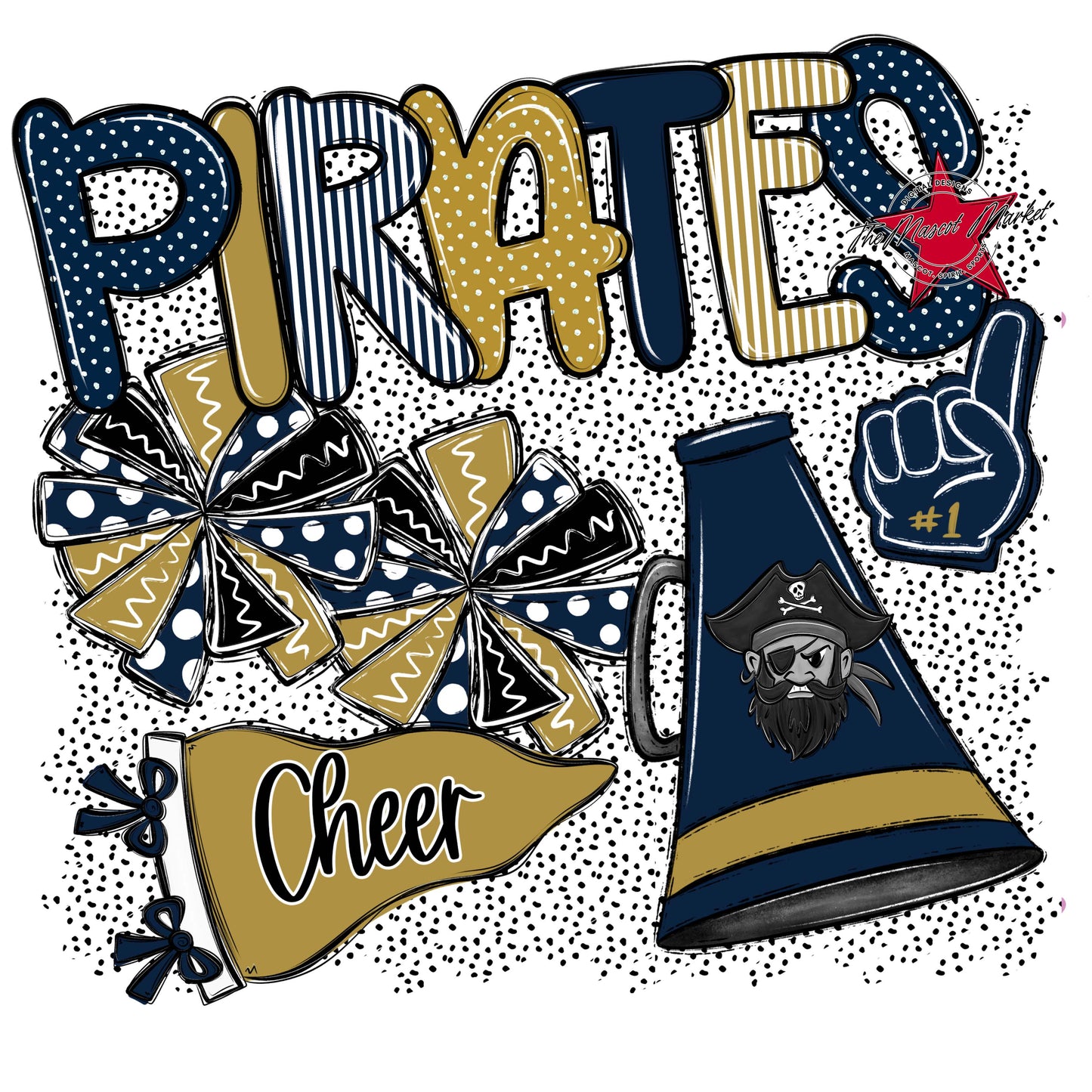 Pirates Cheer Spirit-Navy & Gold