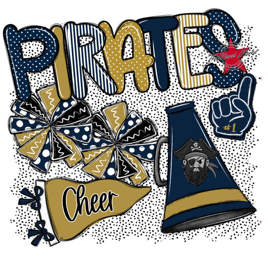 Pirates Cheer Spirit-Navy & Gold