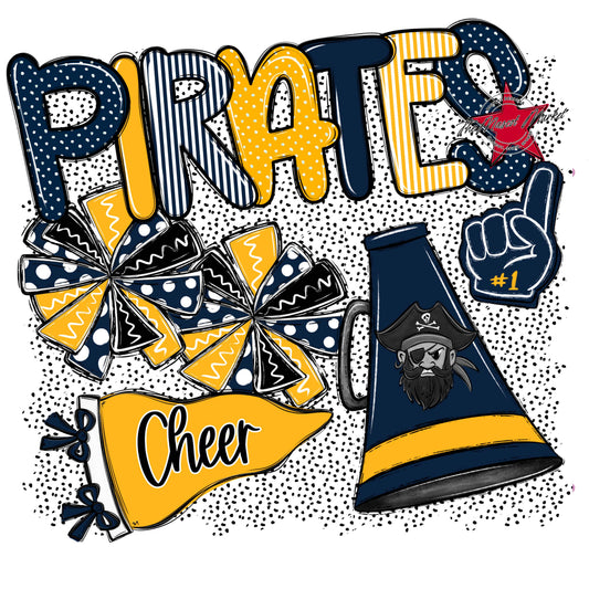 Pirates Cheer Spirit-Navy & Yellow