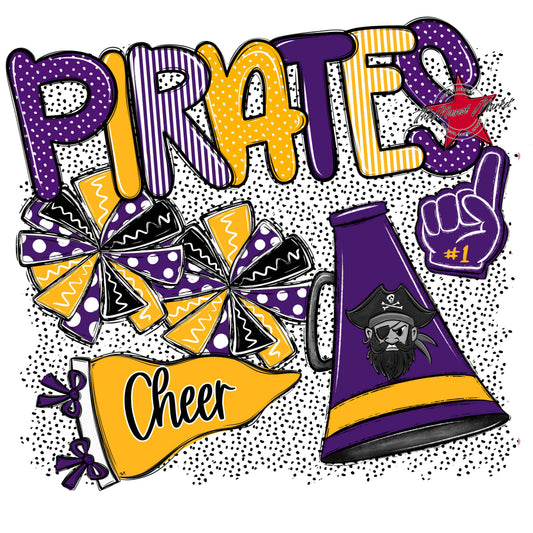 Pirates Cheer Spirit-Purple & Yellow