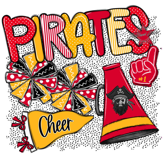 Pirates Cheer Spirit-Red & Yellow