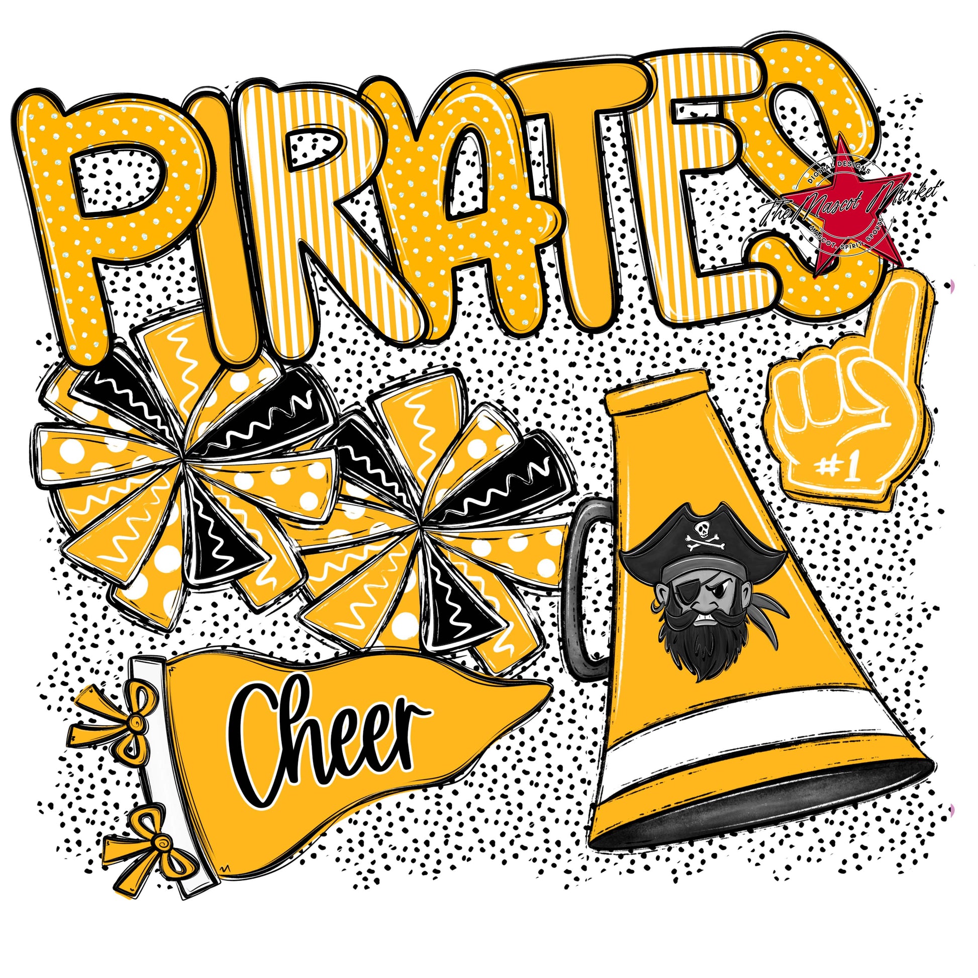 Pirates Cheer Spirit-Yellow