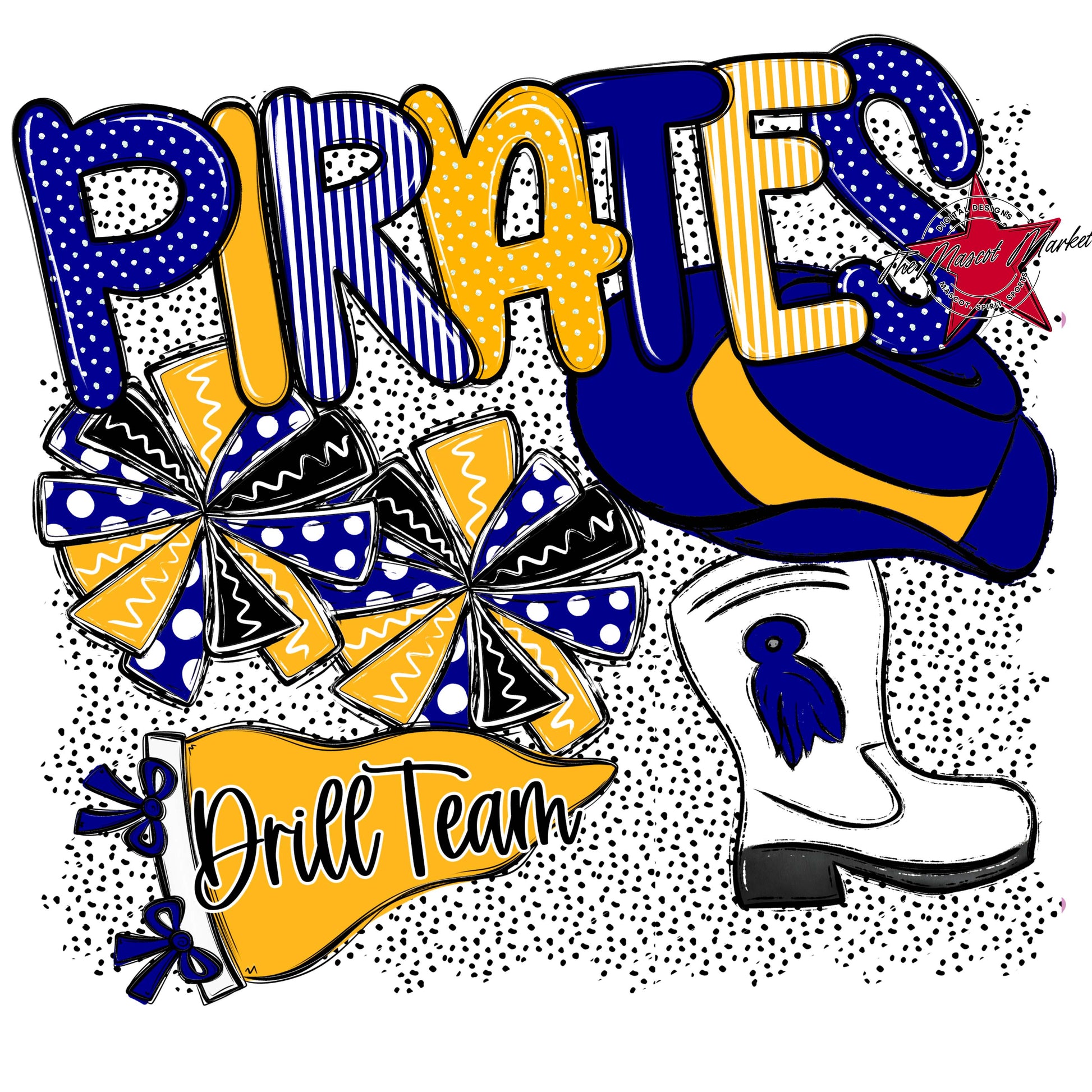 Pirates Drillteam Spirit-Blue & Yellow
