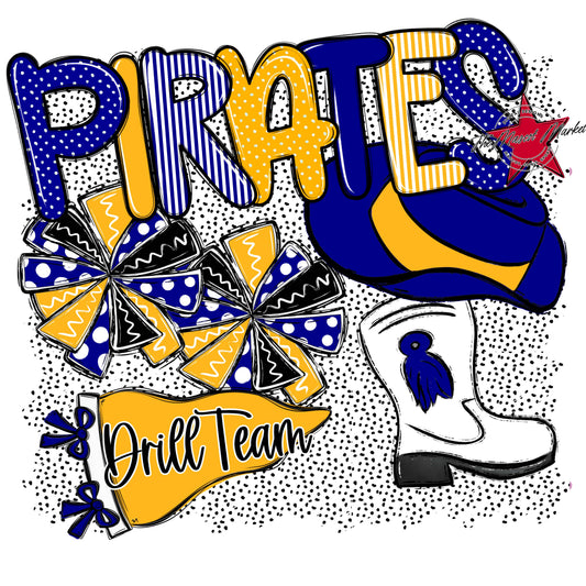 Pirates Drillteam Spirit-Blue & Yellow