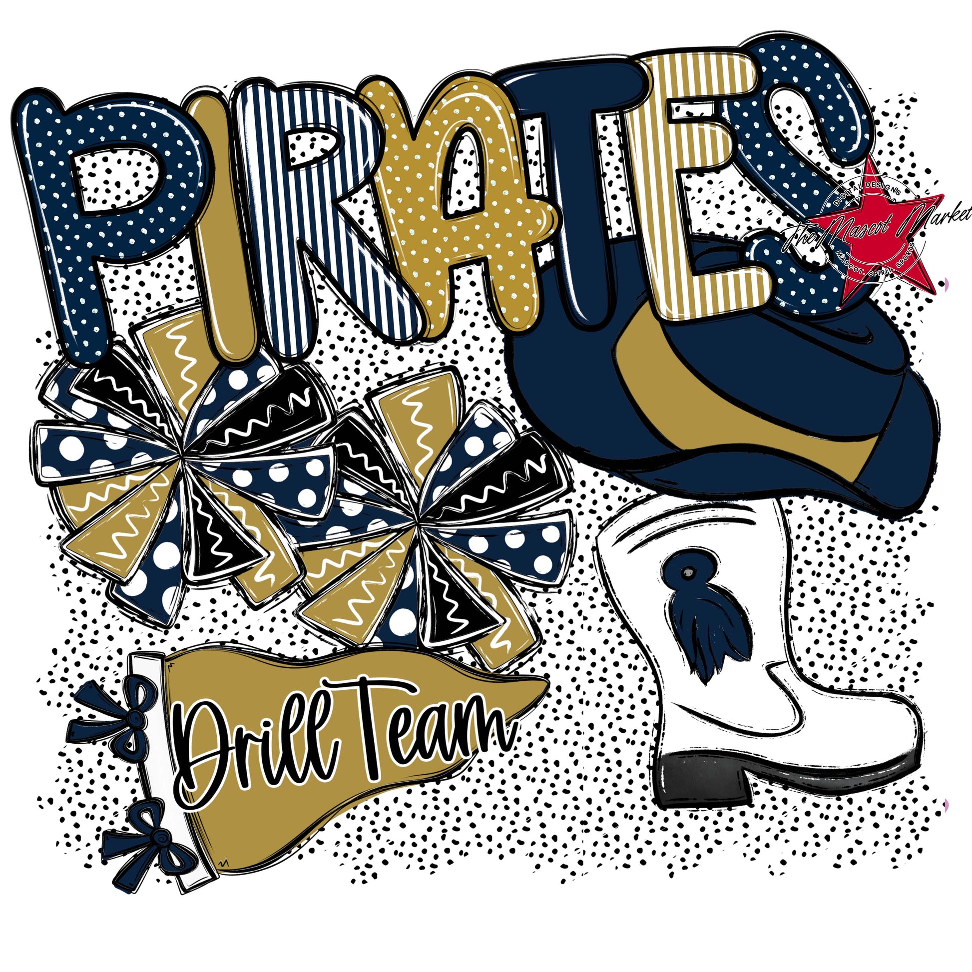 Pirates Drillteam Spirit-Navy & Gold
