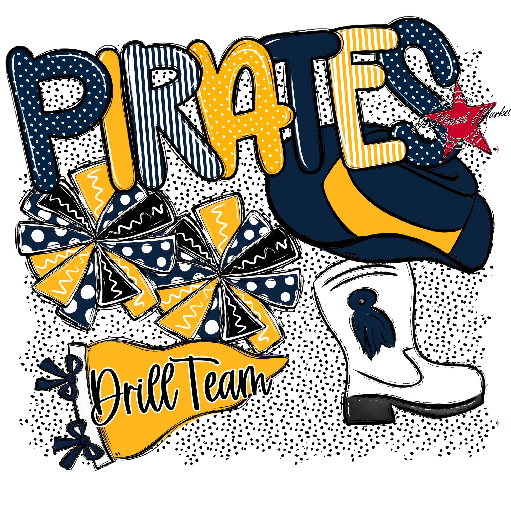 Pirates Drillteam Spirit-Navy & Yellow