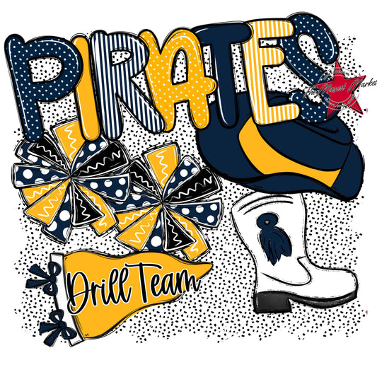 Pirates Drillteam Spirit-Navy & Yellow
