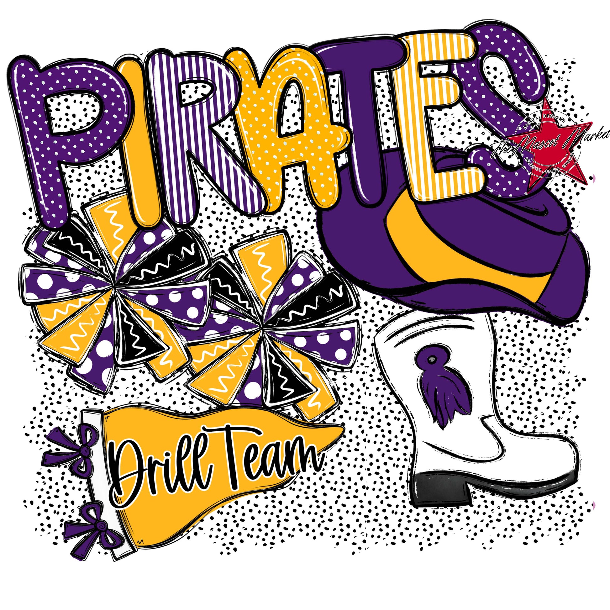 Pirates Drillteam Spirit-Purple & Yellow