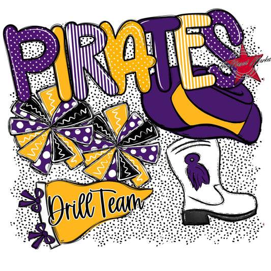 Pirates Drillteam Spirit-Purple & Yellow