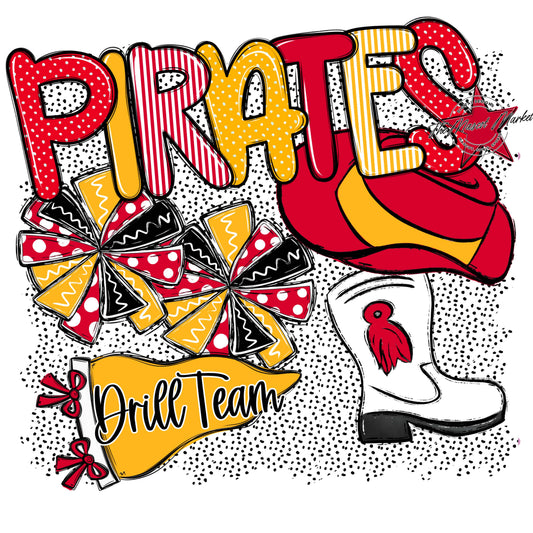 Pirates Drillteam Spirit-Red & Yellow