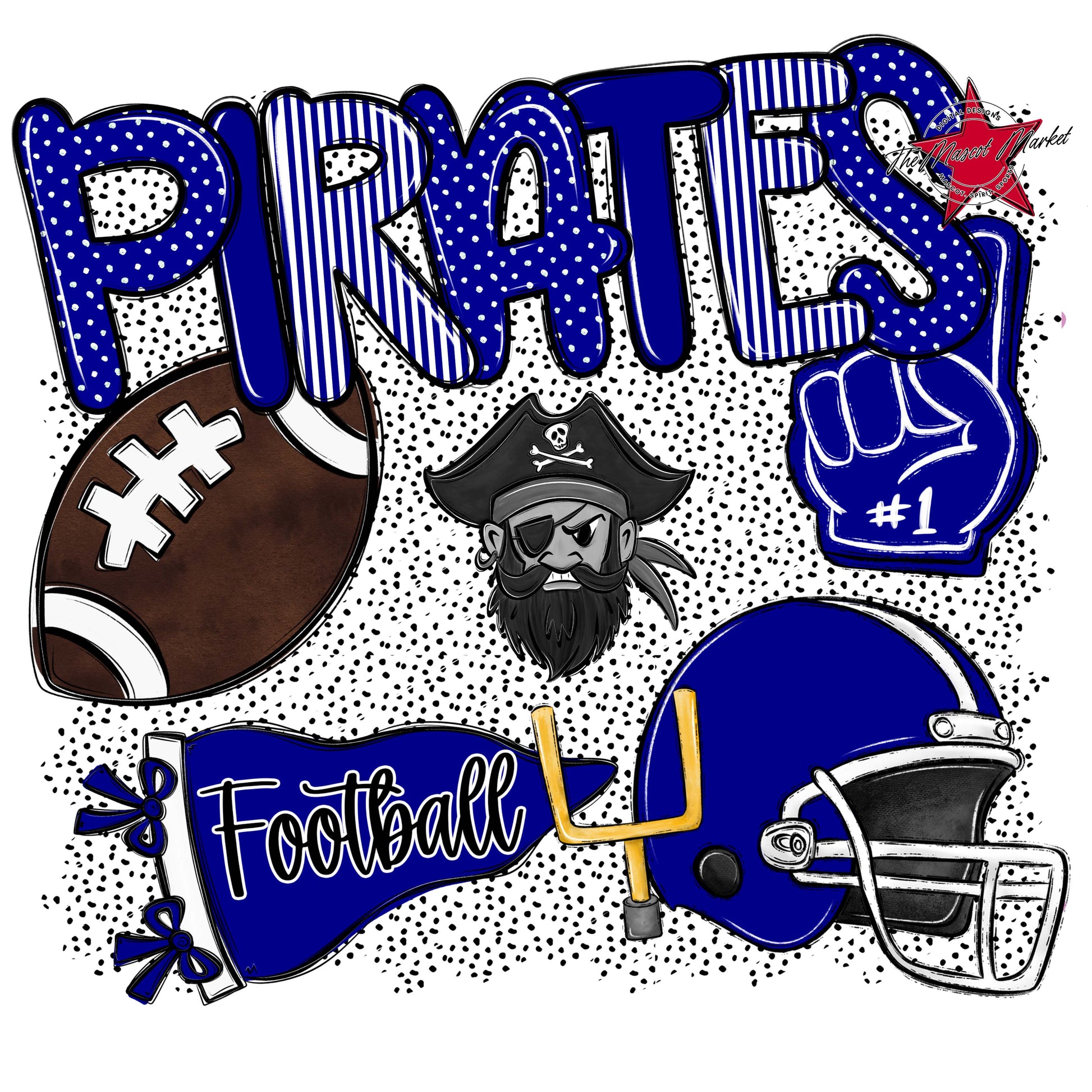 Pirates Football Spirit-Blue