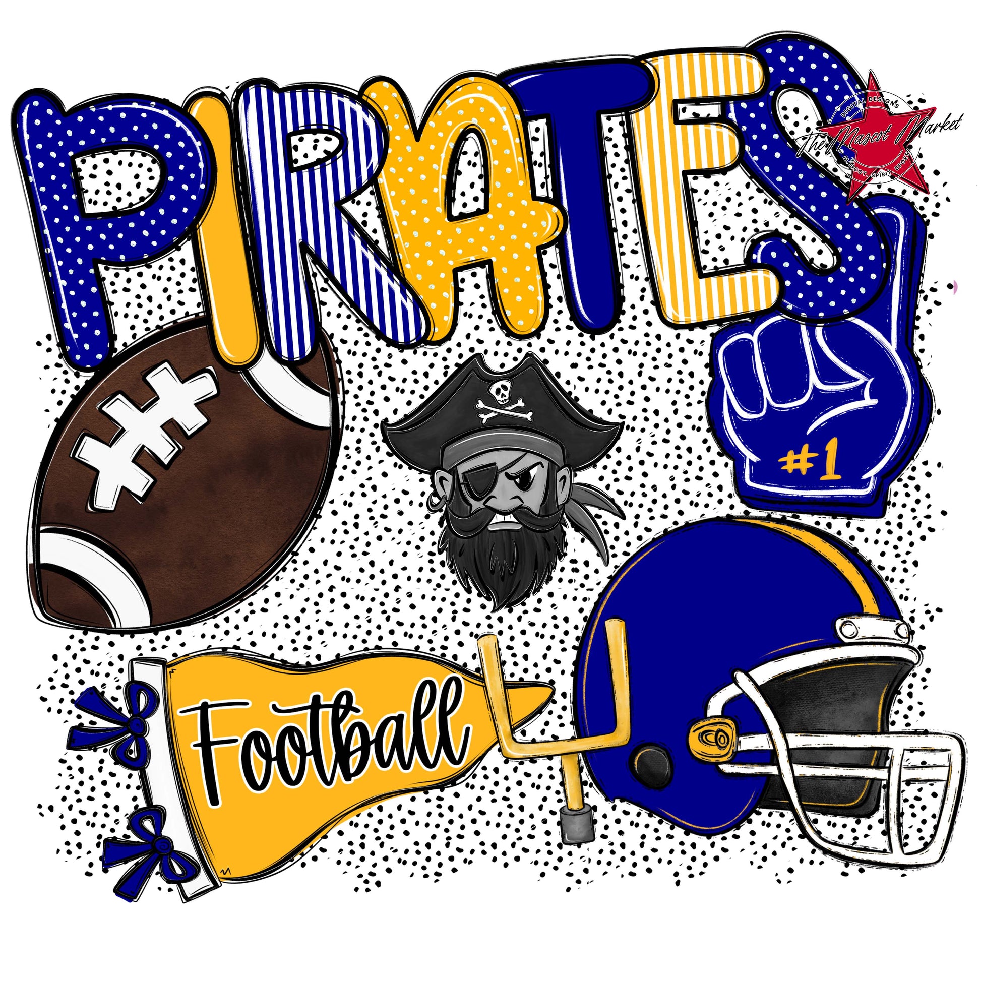 Pirates Football Spirit-Blue & Yellow