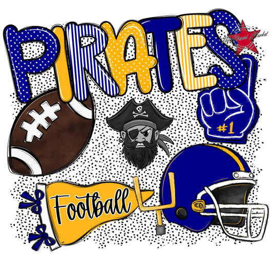 Pirates Football Spirit-Blue & Yellow
