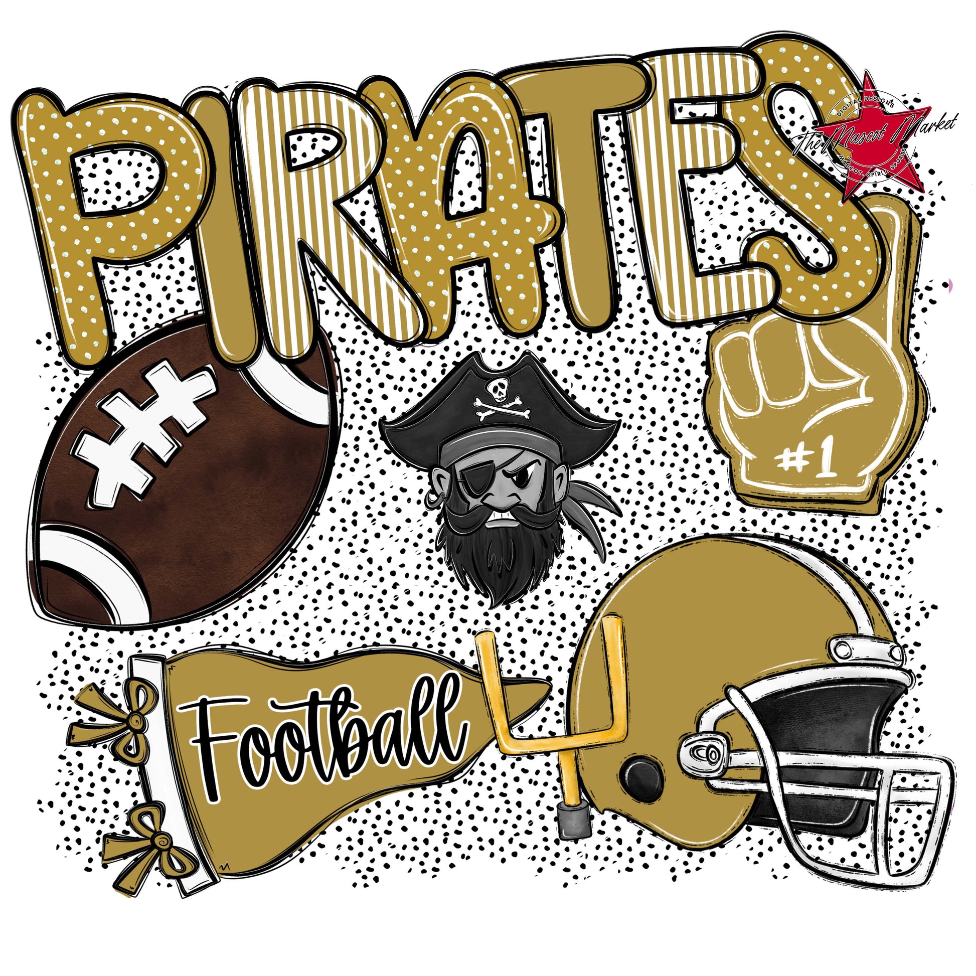 Pirates Football Spirit-Gold