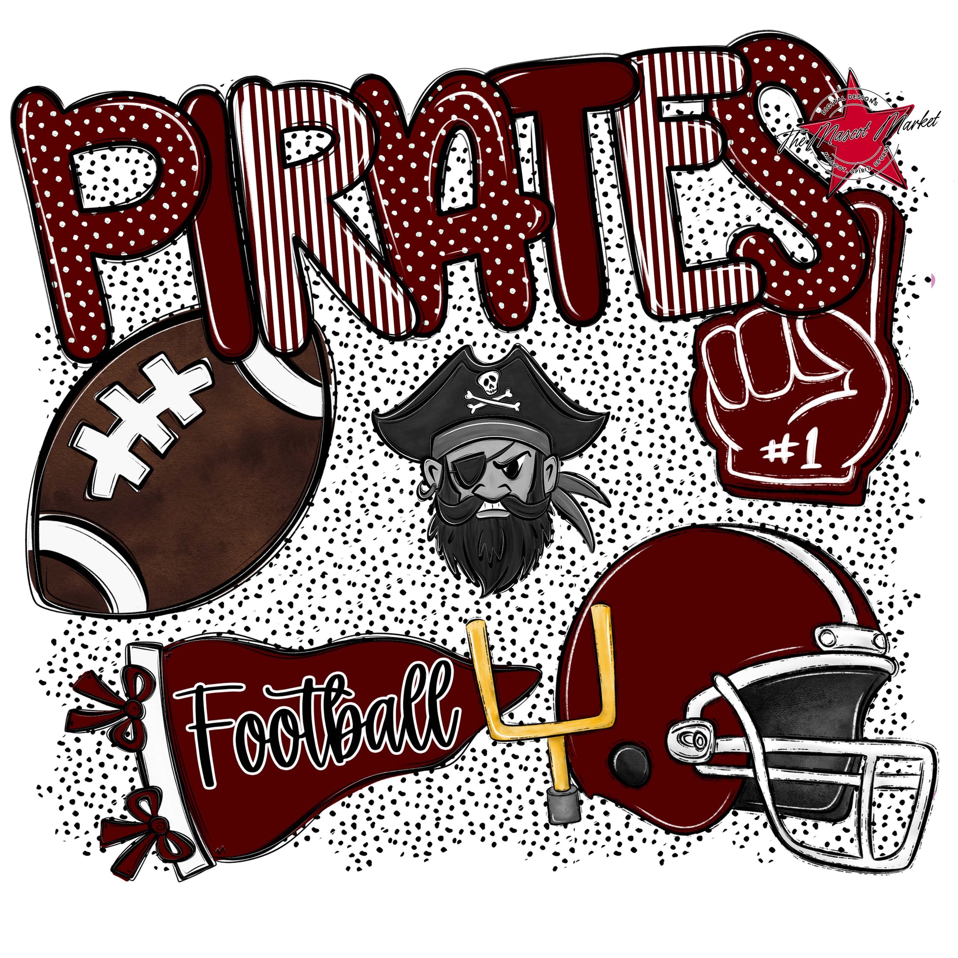 Pirates Football Spirit-Maroon